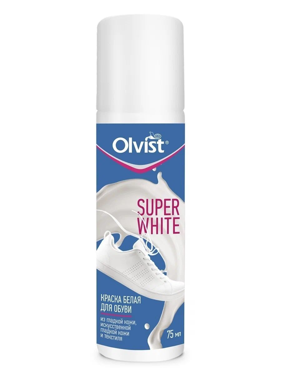 Фото OLVIST Краска 90мл для обуви из гл.кожи и текстиля SUPER WHITE белый купить на lauf.shoes