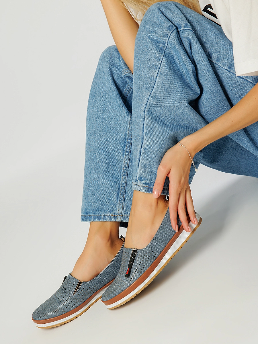 Фото Слипоны женские A182blue купить на lauf.shoes