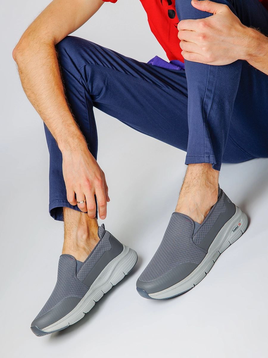 Фото Слипоны мужские 2190grey купить на lauf.shoes